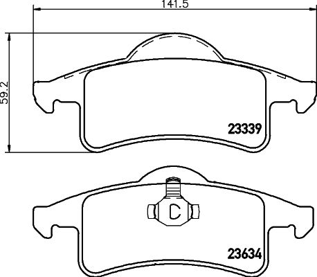 Комплект тормозных колодок, дисковый тормоз 8DB 355 009-891