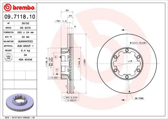 Brake Disc 09.7118.10