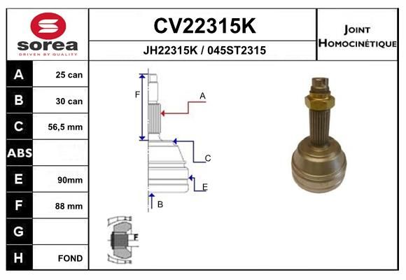 Gelenksatz, Antriebswelle