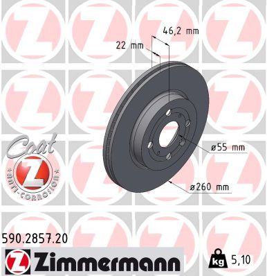 Zimmermann 590.2857.20 Bremsscheibe
