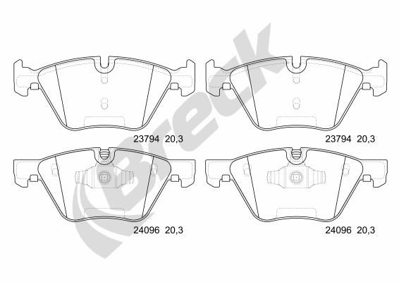 Bremsbelagsatz, Scheibenbremse