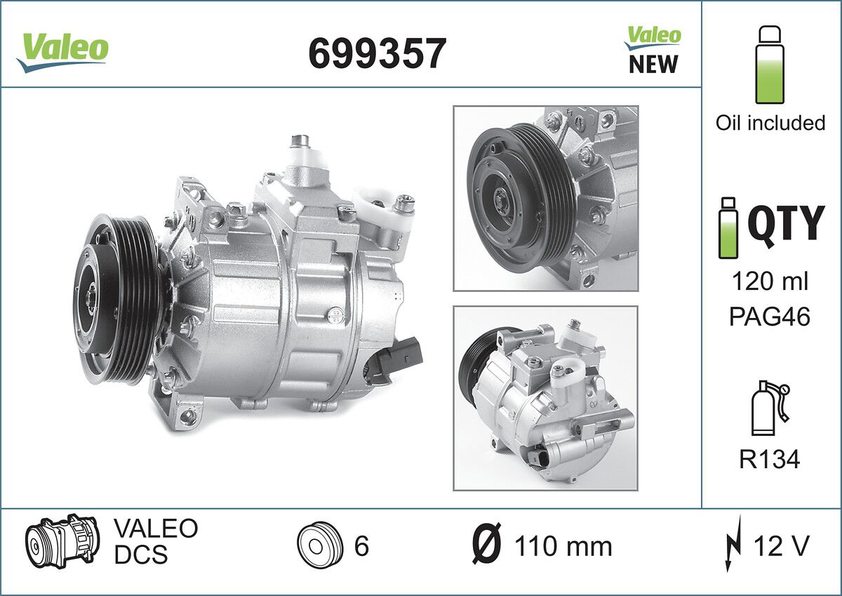 VALEO 699357 - Kompressor, Klimaanlage