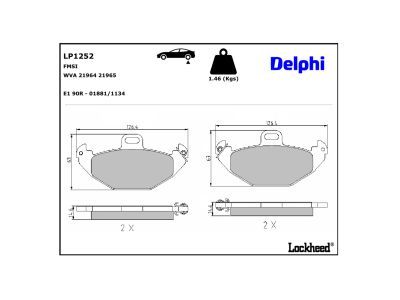 DELPHI LP1252 - Bremsbelagsatz, Scheibenbremse