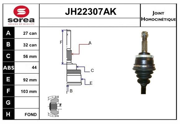 KIT CV JOINT AVEC KR122 - NISSAN PR