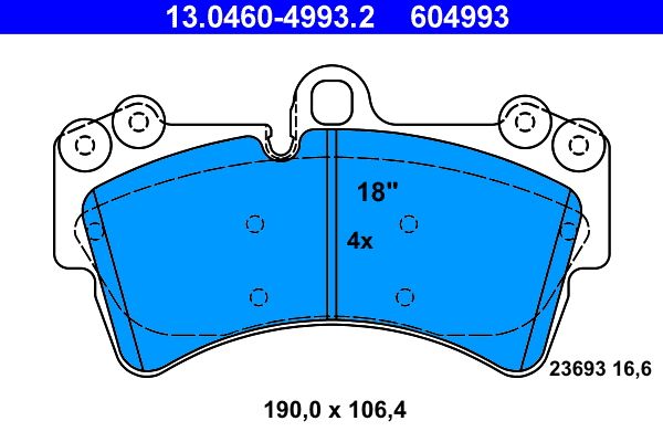 Brake Pad Set, disc brake 13.0460-4993.2