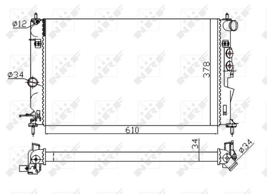 Radiator, engine cooling 50563A