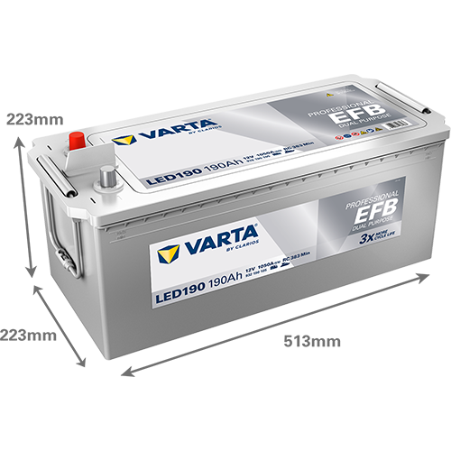 VARTA Professional Dual Purpose EFB LED190 190Ah 1050A/EN gef&uuml;llt