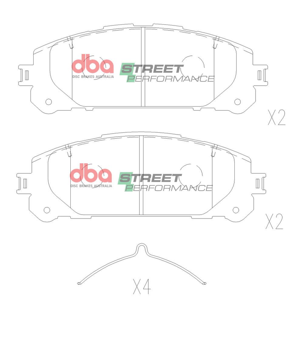 DBA SP STREET PERFORMANCE BRAKE PADS [Toyota Highlander / Kluger 2020 - 2021 on F] - TecDoc Only