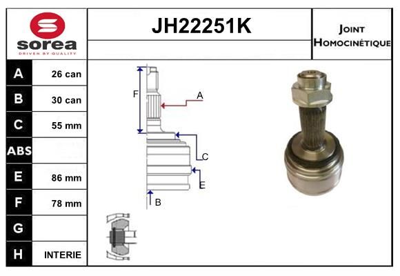 KIT CV JOINT AVEC KR053 - CIVIC