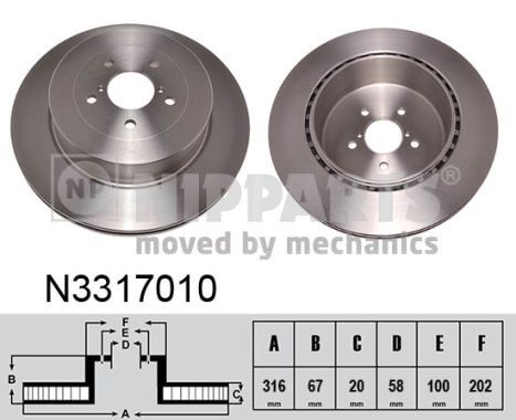 N3317010 NIPPARTS féktárcsa
