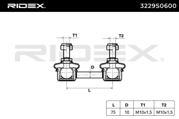3229S0600 RIDEX Rúd/kar, stabilizátor