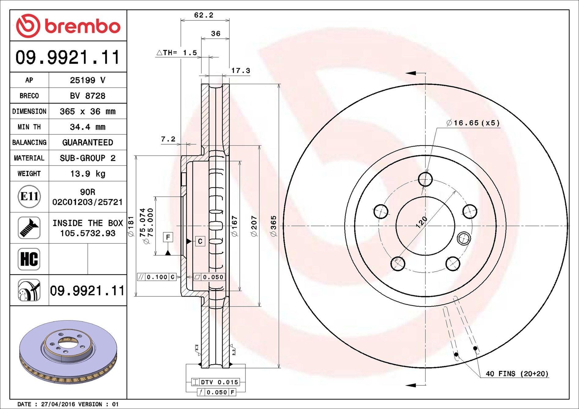 BMW X6 Xdrive 50I E71 09-14 (FRT) - TecDoc 1