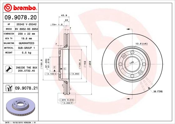 Brake Disc 09.9078.20