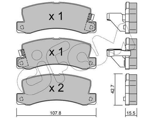 Brake Pad Set, disc brake 822-161-0