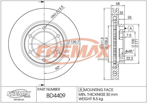 BD-4409 FREMAX féktárcsa