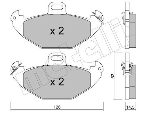 METELLI 22-0634-0 - Bremsbelagsatz, Scheibenbremse