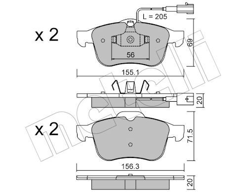 METELLI 22-0703-0 - Bremsbelagsatz, Scheibenbremse