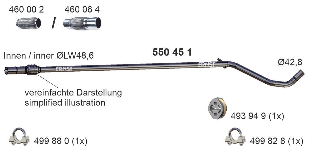 ERNST 550451 - Abgasrohr