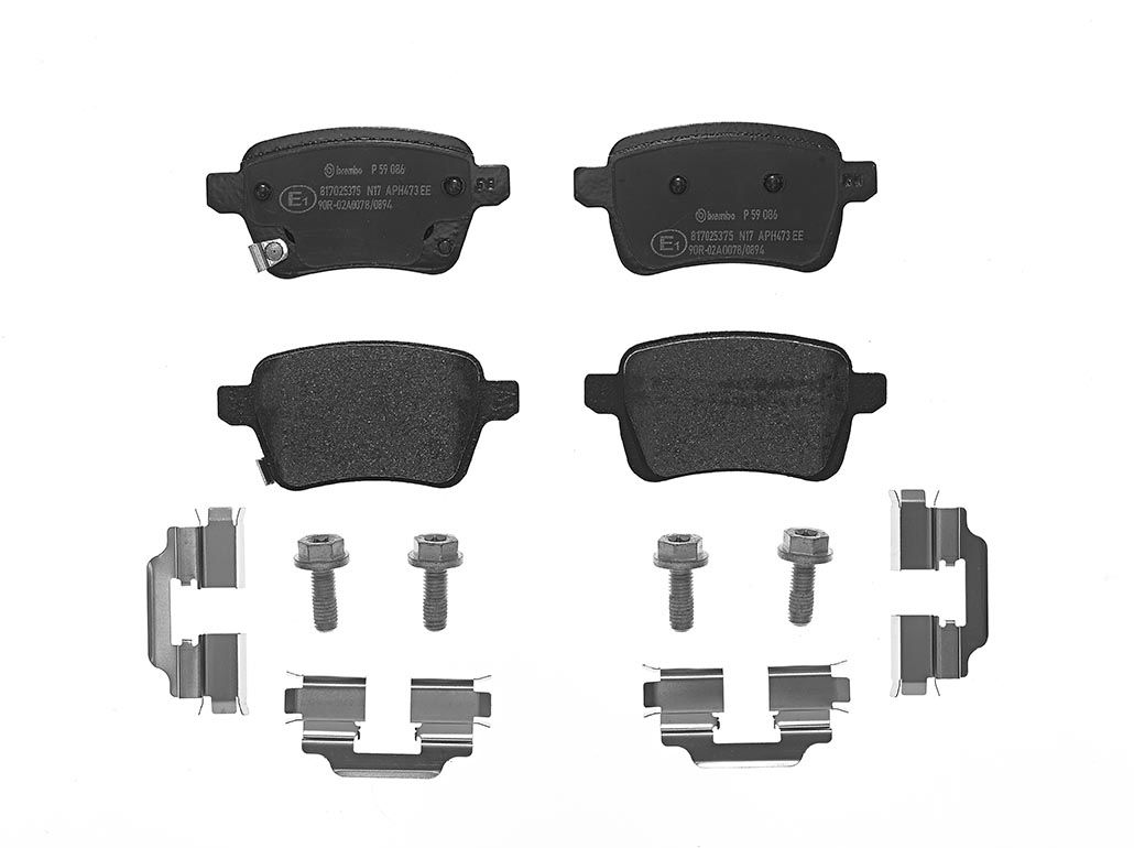BREMBO P 59 086 - Bremsbelagsatz, Scheibenbremse PRIME LINE