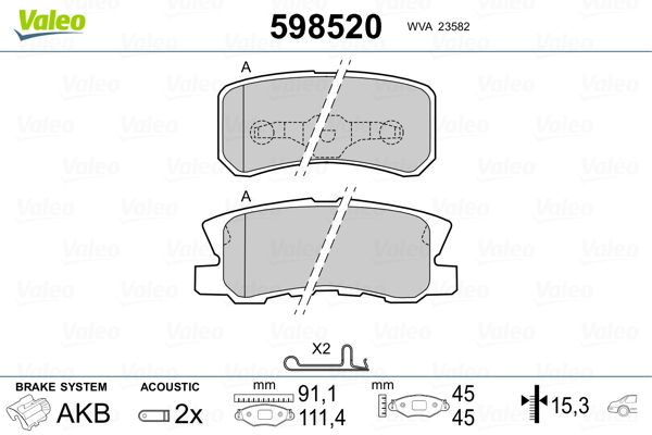 Brake Pad Set, disc brake 598520