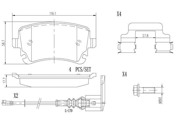 VW MULTIVAN T5 05-10 (RR) *2 W/Sensor - TecDoc 1