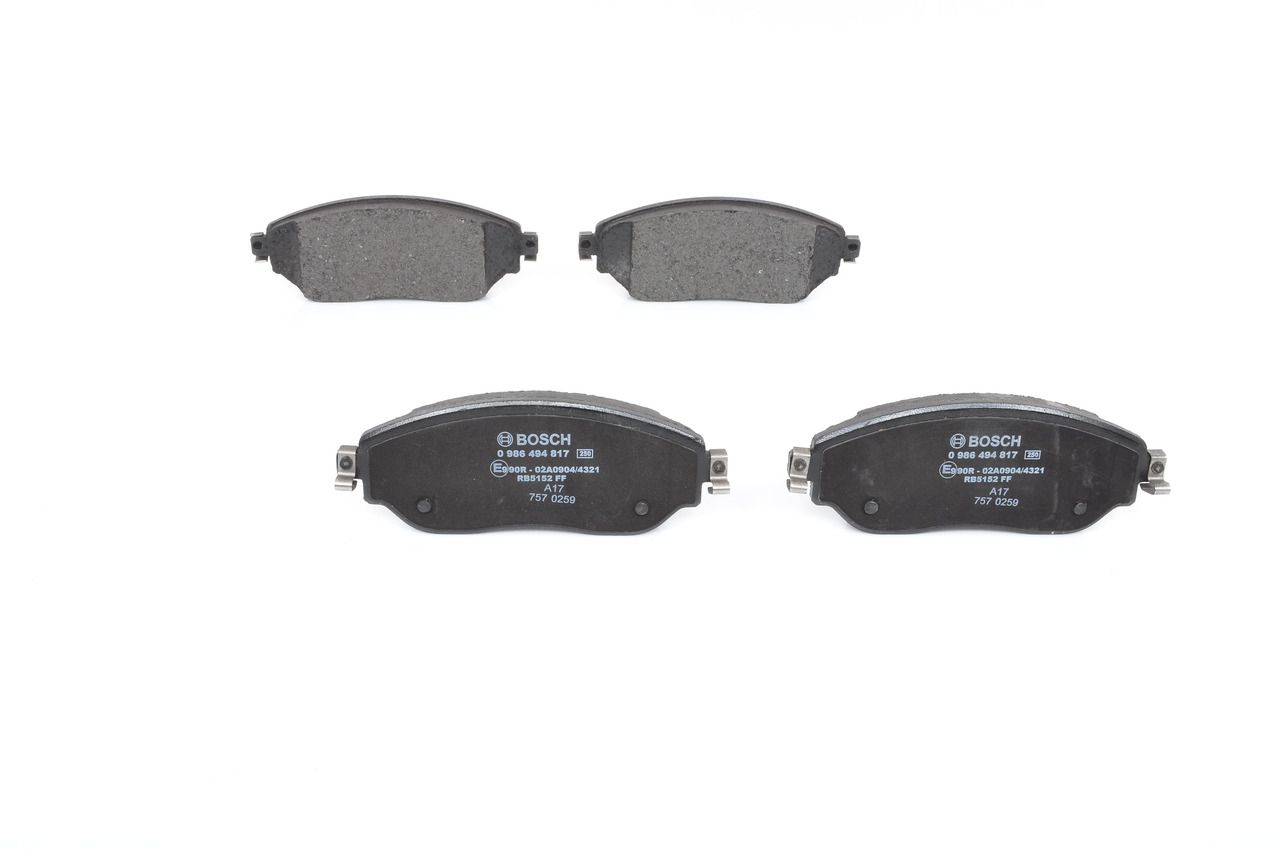 Brake Pad Set, disc brake 0 986 494 817