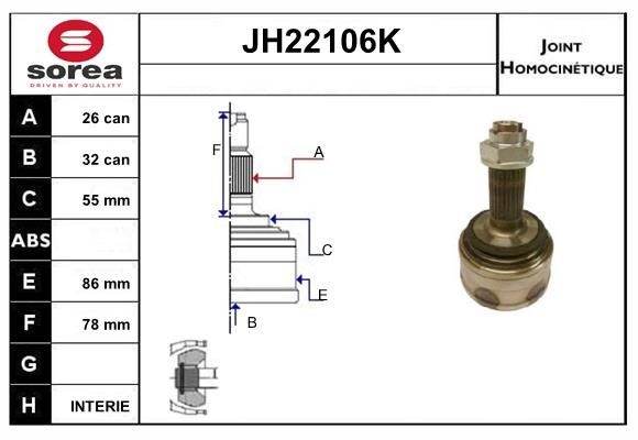 KIT CV JOINT AVEC KR006 - CIVIC