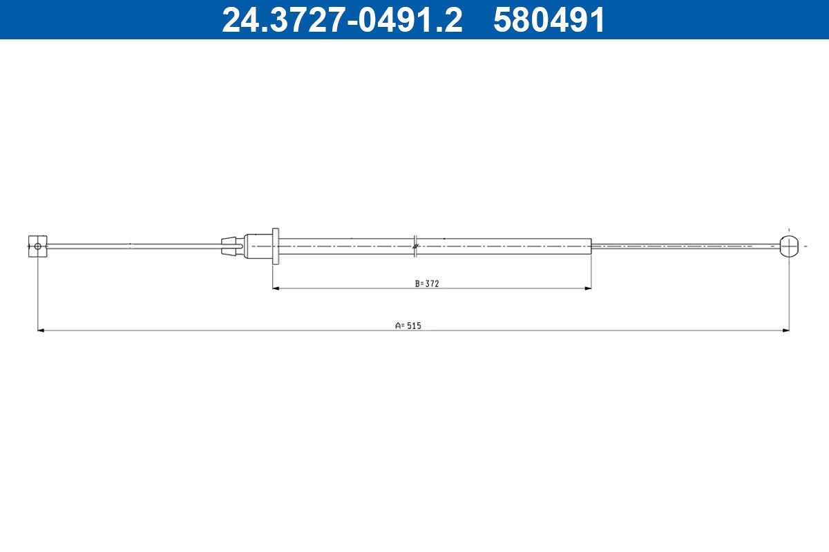 ATE 24.3727-0491.2 Cable Pull, parking brake