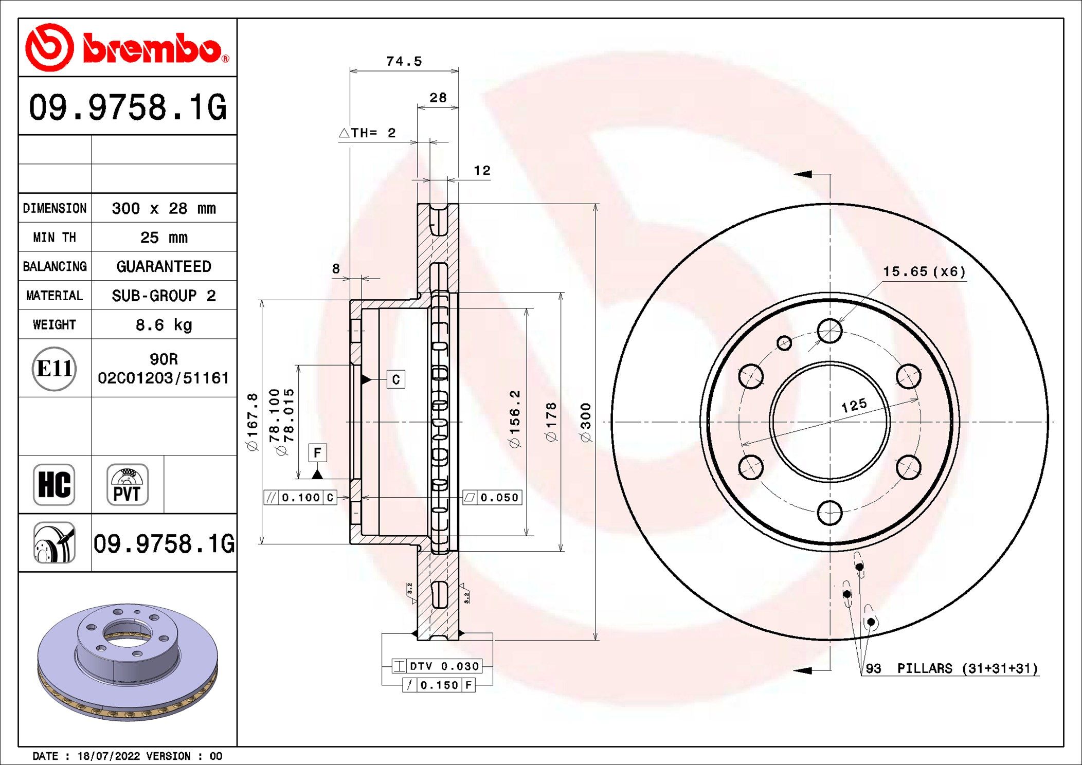 09.9758.1G BREMBO BEYOND LINE - Greenance féktárcsa