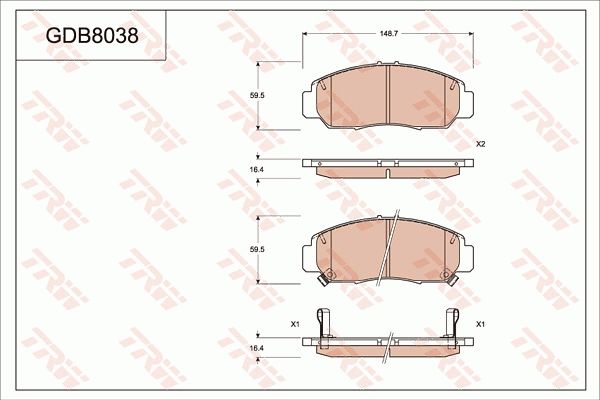 TRW DISC BRAKE PADS - TecDoc Only