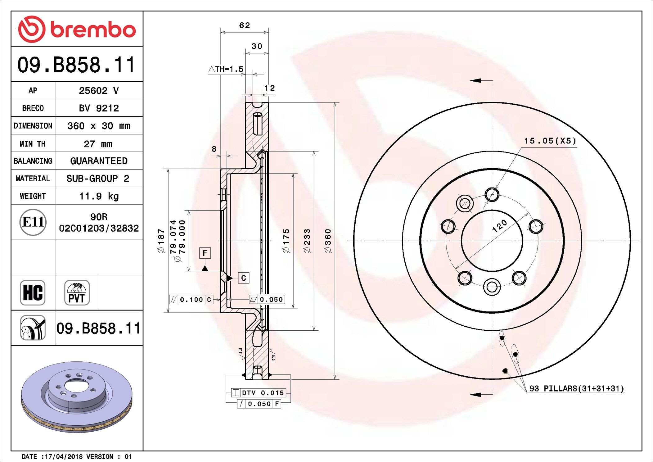 LAND ROVER DISCOVERY SD4 16-20 (FRT) - TecDoc 2