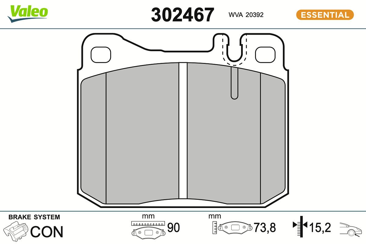 VALEO 302467 - Bremsbelagsatz, Scheibenbremse