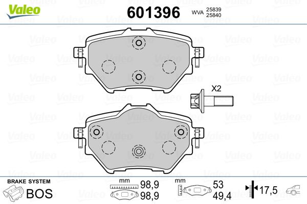 Brake Pad Set, disc brake 601396