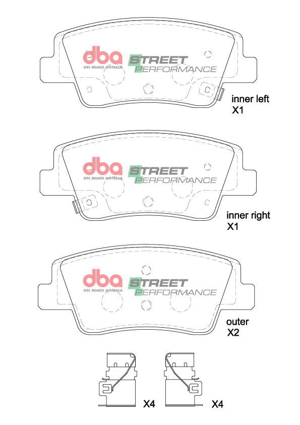 DBA  SP PERFORMANCE  BRAKE PADS [ Hyundai Staria/ Genesis G80 2.5T/AWD 2020 - On R ] - TecDoc Only
