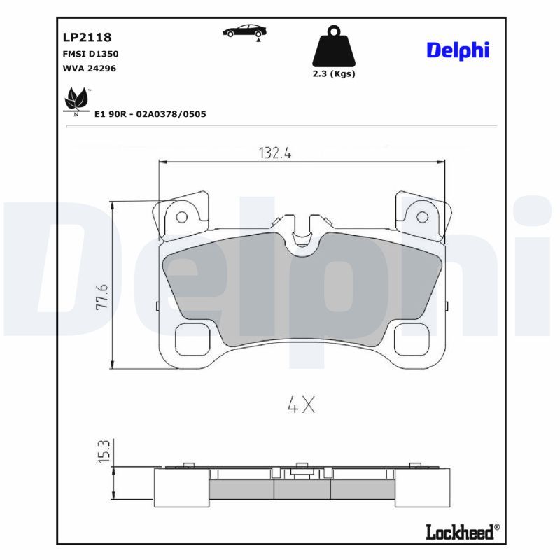 DELPHI LP2118 - Bremsbelagsatz, Scheibenbremse