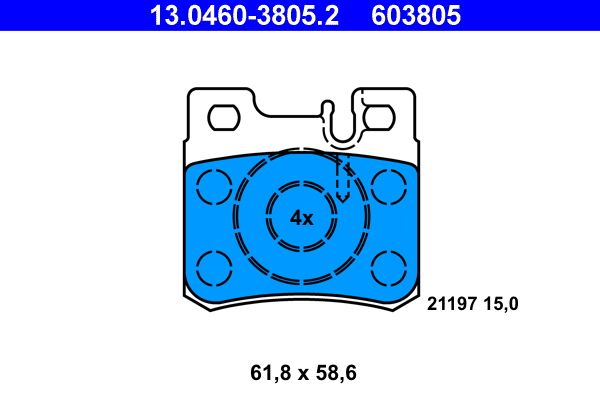 Brake Pad Set, disc brake 13.0460-3805.2