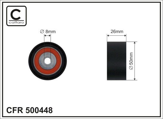 Deflection/Guide Pulley, V-ribbed belt 500448