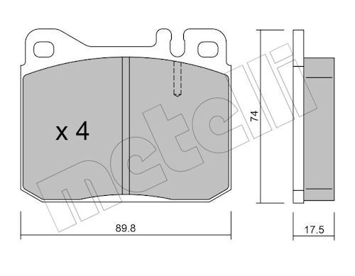 METELLI 22-0011-1 - Bremsbelagsatz, Scheibenbremse