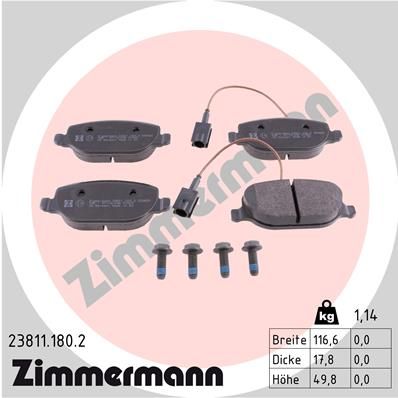 Brake Pad Set, disc brake 23811.180.2