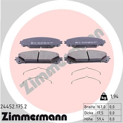 Brake Pad Set, disc brake 24452.175.2