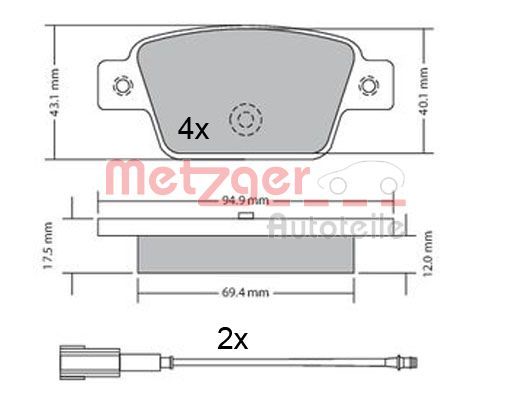 Brake Pad Set, disc brake 1170682