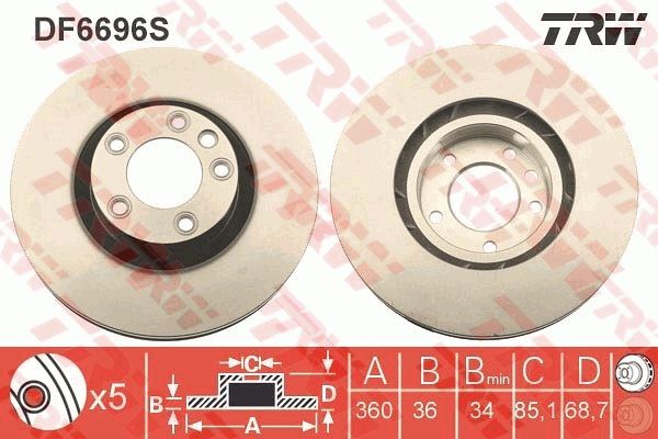 TRW BRAKE DISC - TecDoc 2