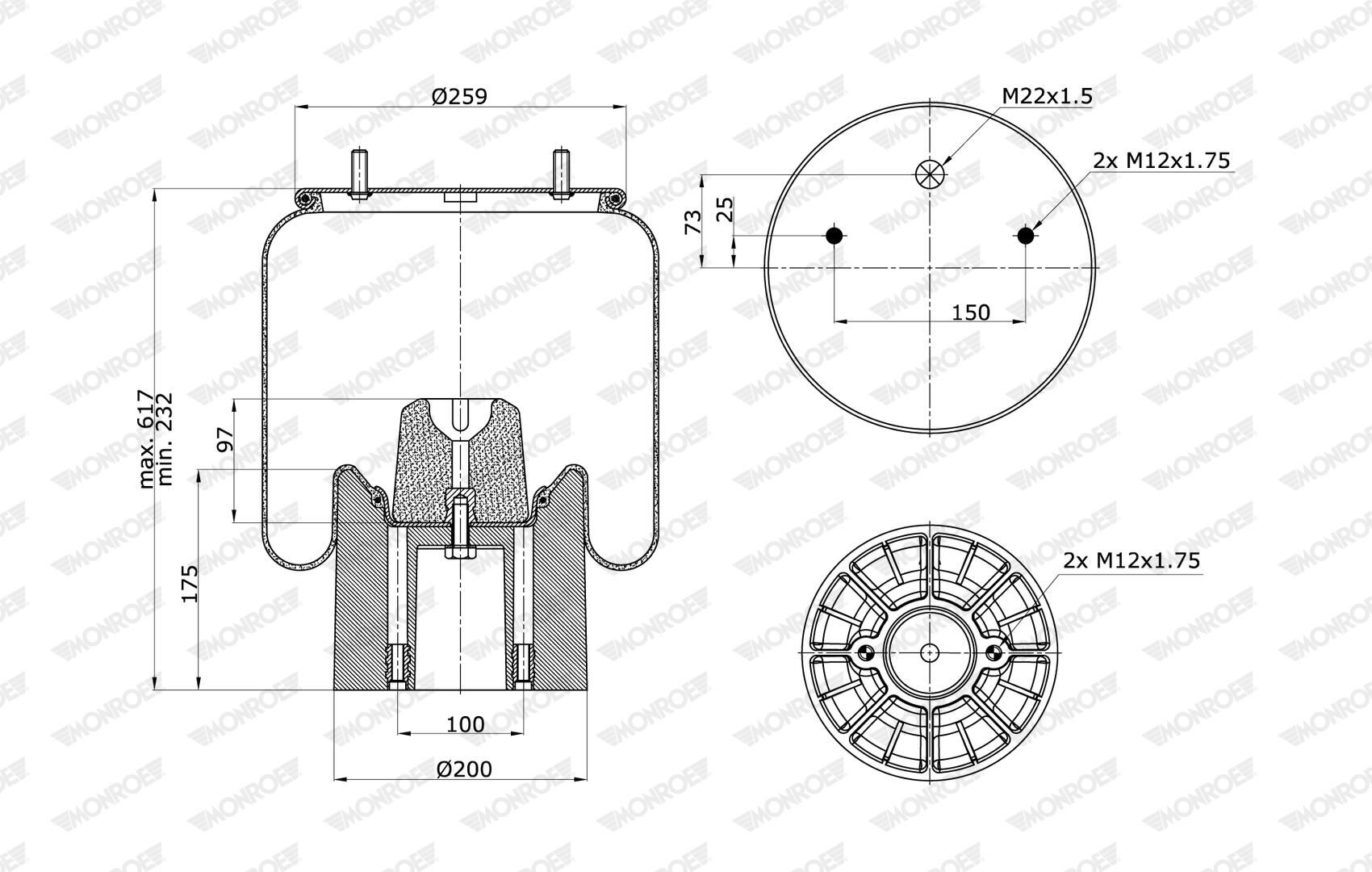 Cubrepolvo, suspensión neumática