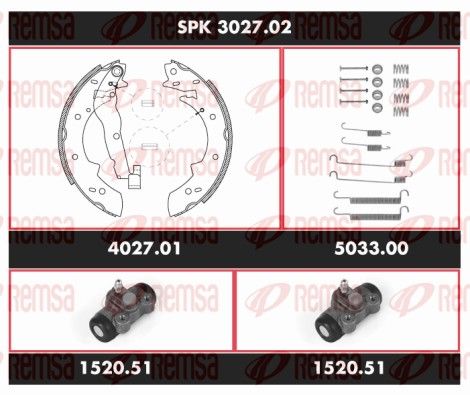 SPK 3027.02 REMSA Super Precision Kit Fék készlet, dobfék