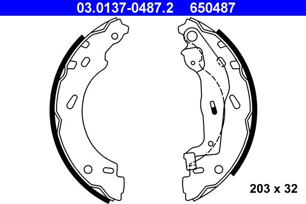 ATE 03.0137-0487.2 Brake Shoe Set