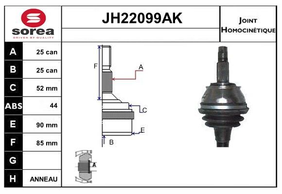 KIT CV JOINT AVEC KR053 - PUNTO