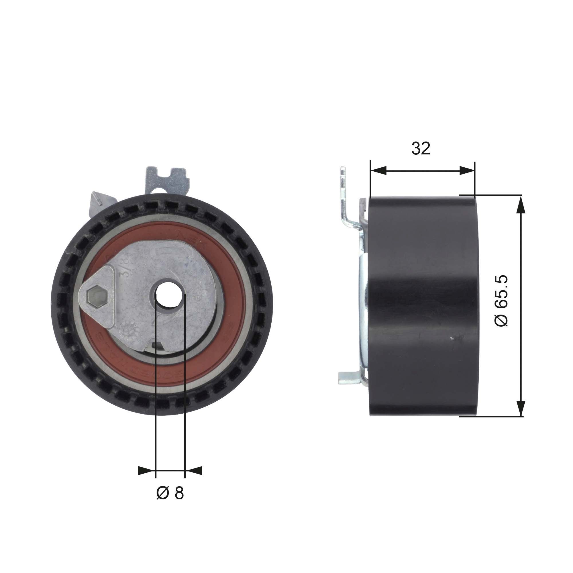 Tensioner Pulley, timing belt T43064