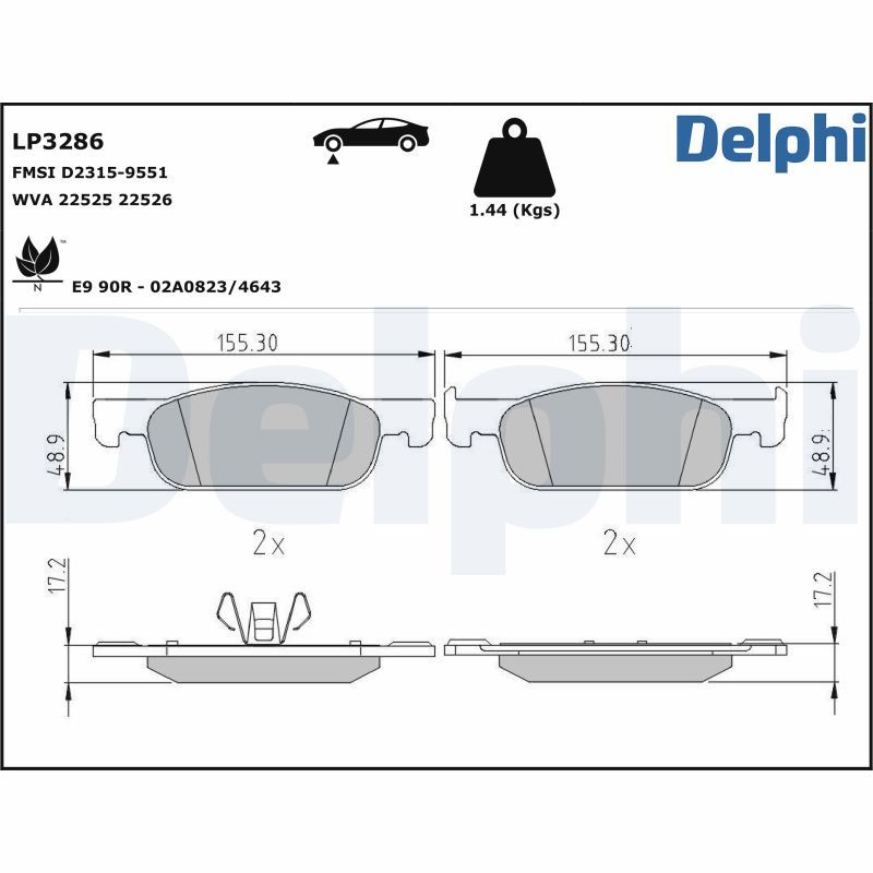 Brake Pad Set, disc brake LP3286