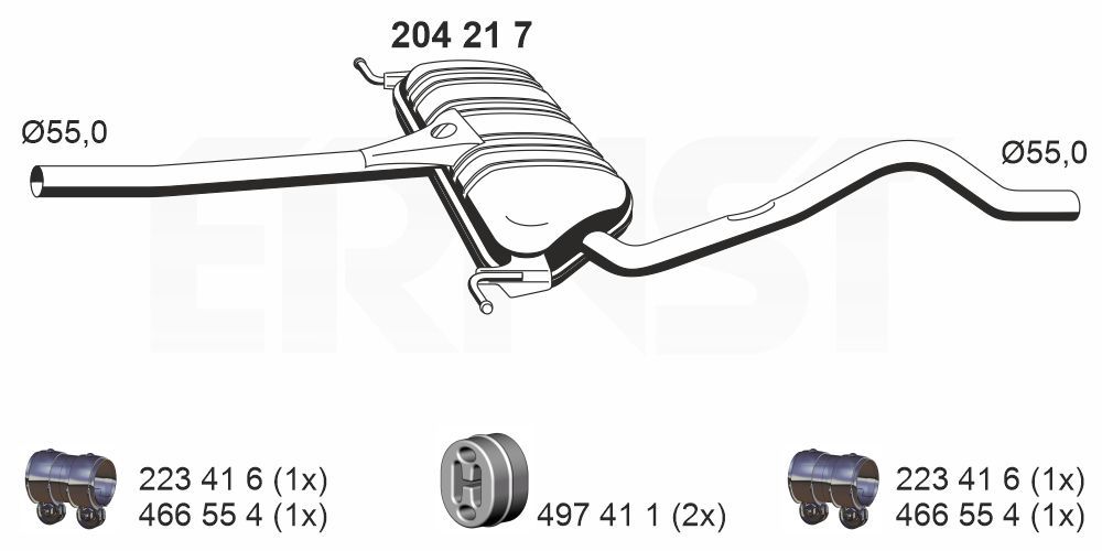Mittelschalldämpfer