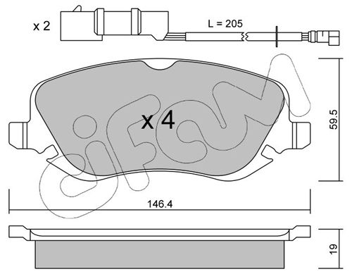 Brake Pad Set, disc brake 822-529-0